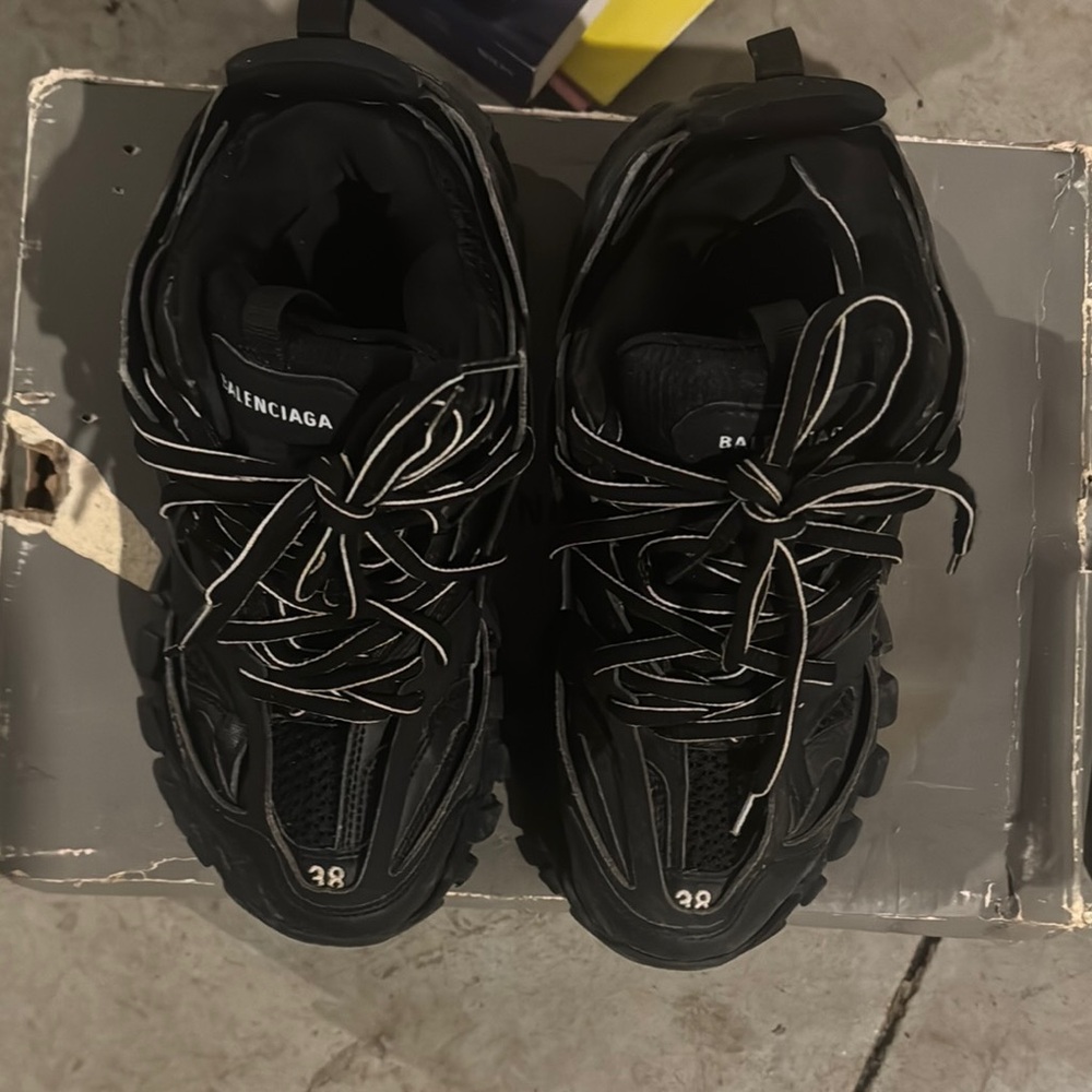 Balenciaga Black and White Athletic Shoes
